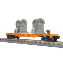 MTH 30-76926 Halloween Flat Car w/Headstones and Flickering Lighted Candles Orange