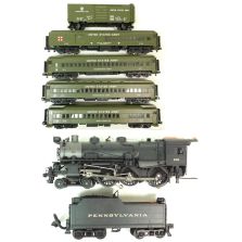 Used MTH 20-3801-1 PRR/US Army G-5 Steam Passenger Set w/PS2 & Box01