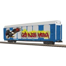 MTH 2025 20-95824 Eagle/God Bless America Graffiti Autocarrier Trump- Legacy Exclusive