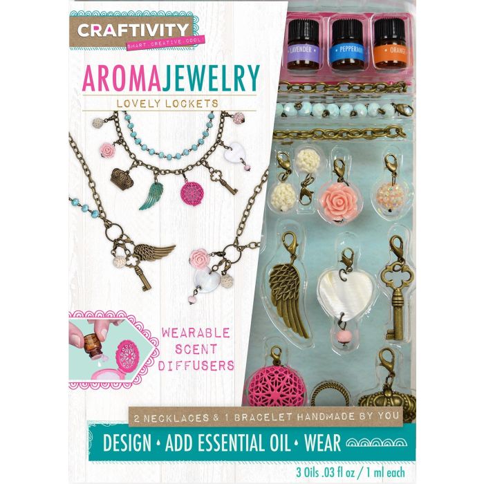 Faber-Castell 3512000 CRAFTIVITY Aroma Jewelry Lovely Lockets - Essential Oil Jewelry Making Kit 
