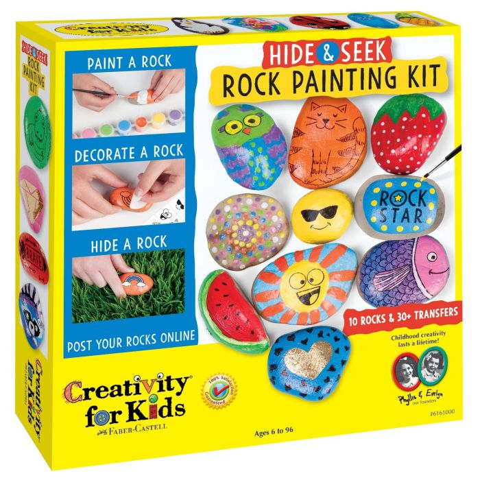 Faber-Castell 6161005 Creativity for Kids Hide Seek Rock Painting Kit 